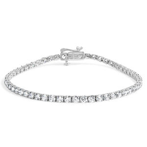 .925 Sterling Silver 5.0 Cttw Round Lab-Grown Diamond Tennis Bracelet (F-G